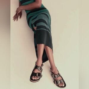 Birkenstock Milano Sandal Womens 10 Mens 8 Brown Leather Adjustable Buckle New